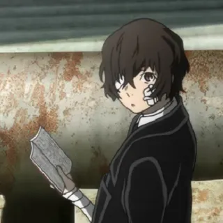 🥀 Osamu Dazai Bungou Stray Dogs anime, manga, bandages, book, dazai telegram sticker