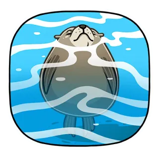 ☺️ foca, animale, acqua, mare, carino, mammifero, oceano, nuoto telegram sticker