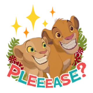 🙏 Simba The Lion King PLEEAASE? cartoon, simba, nila, lion, disney, cute, pleading telegram sticker