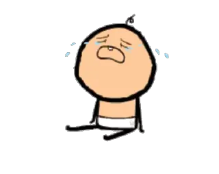 😭 哭, 难过, 婴儿, 卡通, 眼泪, 情绪 whatsapp sticker