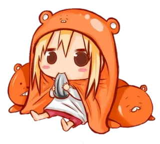 🌻 Umaru Doma Himouto! Umaru-chan umaru, anime, kawaii, słodkie, chibi, bluza z kapturem whatsapp sticker