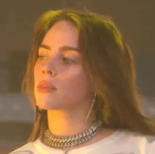 💚 Billie Eilish cantante, musicista, ritratto, Billie Eilish, popstar telegram sticker