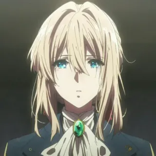 ✨ Violet Evergarden Anime, Personaggio, Violet Evergarden, Ritratto, Triste telegram sticker