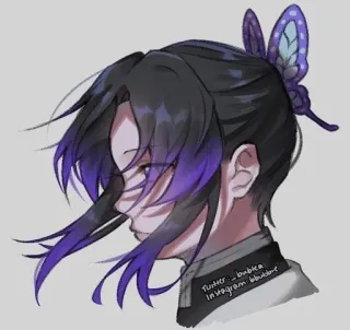 ⭐ Twitter: _bubka
Instagram: bbubka anime, manga, portrait, illustration, butterfly, purple, art, fanart whatsapp sticker