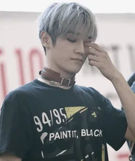 🕸 94/95
PAINT IT, BLACK person, silver hair, collar, t-shirt telegram sticker