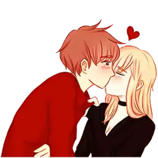 ❤️ beso, amor, pareja, romance, corazón telegram sticker