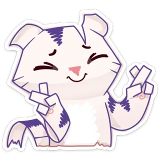 🤞 Katze, Friedenszeichen, Daumen drücken, Glück, Positiv, Tier, Süß telegram sticker