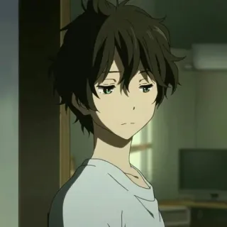 🎐 Oreki Houtarou Hyouka anime, hyouka, oreki houtarou, character telegram sticker