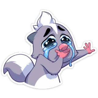😭 Stinktier, weinen, Tränen, traurig, emotional, Cartoon telegram sticker