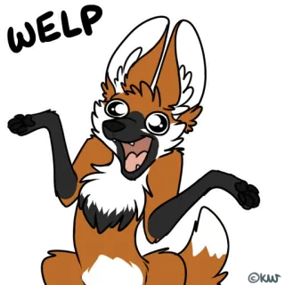 🤷 WELP lupo dalla criniera, animale, volpe, cartone animato telegram sticker