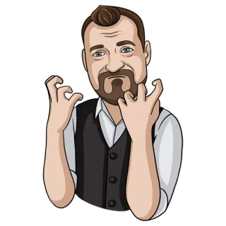 😡 homme, dessin animé, émotion, frustration, mains, geste telegram sticker