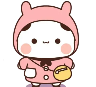 ☺ 可愛い, マンガ, 愛らしい, 動物, ピンク, キャラクター telegram sticker