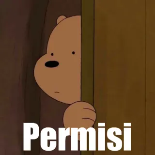 ✨ Permisi oso, mirando, dibujos animados, lindo, curioso telegram sticker