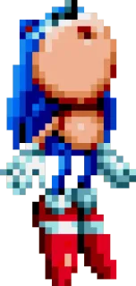 😮 Sonic video game character, pixel art, blue hedgehog telegram sticker