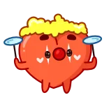 🤡 coração, palhaço, triste, desenho animado, personagem telegram sticker