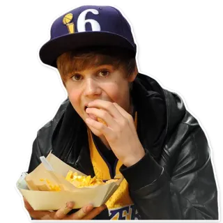 🍟 Justin Bieber 팝, 가수, 저스틴, Belieber, 연예인, 음식 telegram sticker