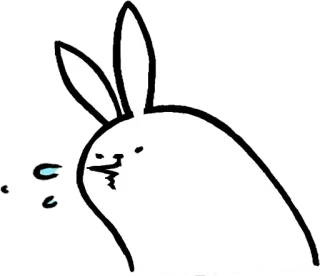 😒 coniglio, animale, carino, adesivo, cartone animato, sticker telegram sticker