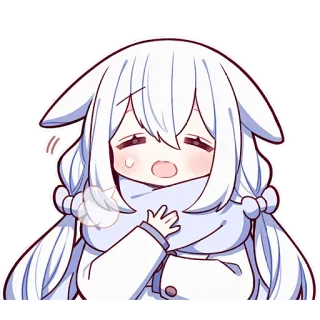😳 Аниме, Кавай, Чиби, Мило, Девушка, Зима, Шарф telegram sticker