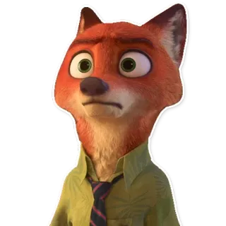 😶 Nick Wilde Zootopia zorro, dibujos animados, animal, disney, zootopia, nick wilde telegram sticker