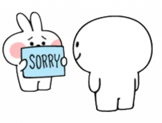 ☹️ SORRY 謝罪, ごめん, かわいい, うさぎ, アニメ, 許し telegram sticker