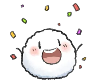 💭 かわいい, ハッピー, お祝い, 紙吹雪, 漫画, 可愛い telegram sticker