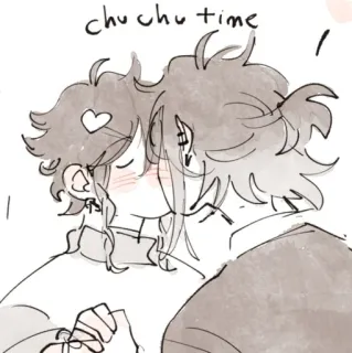 🌟 chu chu time Liebe, Kuss, Paar, Herz, süß, Zuneigung telegram sticker