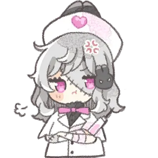 😏 Anime, Enfermera, Lindo, Sticker, Personaje, Dibujo animado telegram sticker