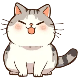 🤣 gatto, carino, animale, adesivo, felice, illustrazione telegram sticker