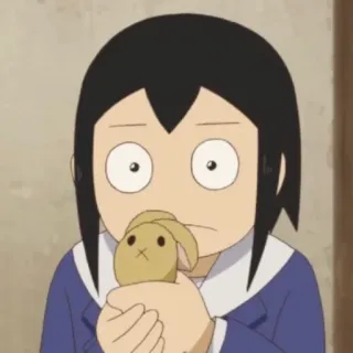 😦 Yuko Aioi Nichijou Anime, Nichijou, Yuko Aioi, Personagem, Garota telegram sticker