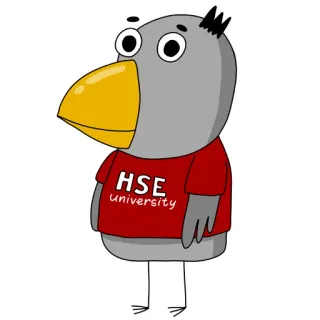 🙂 HSE university ptak, kreskówka, uniwersytet, HSE telegram sticker