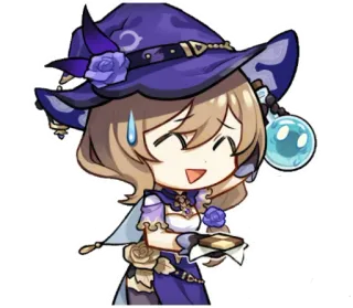 💧 Lisa Genshin Impact Anime, Chibi, Genshin Impact, Lisa, Heks, Schattig telegram sticker