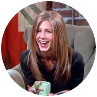 😄 Rachel Green Friends Rachel Green, Jennifer Aniston, Friends, Sitcom, 90er, TV Serie whatsapp sticker