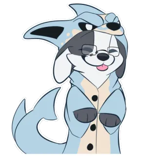 🌊 犬, 動物, 漫画, ペット, ステッカー, サメ, 着ぐるみ, かわいい telegram sticker
