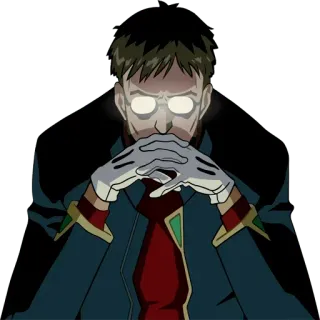 🔷 Gendo Ikari Neon Genesis Evangelion Anime, Occhiali, Serio, Pianificazione, Evangelion, NERV telegram sticker