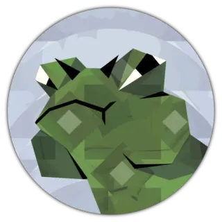 😶 frog, green, geometric, sticker, animal, amphibian, cartoon telegram sticker