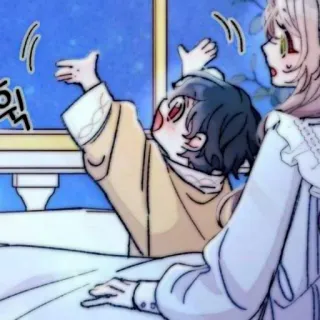 🧸 힉 criança, anime, desenho animado, fofo, exclamação whatsapp sticker