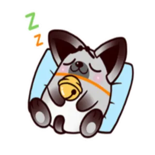 😴 ZZZ кот, спящий, милый, животное, каваий, подушка, колокольчик, мультик, сонный telegram sticker