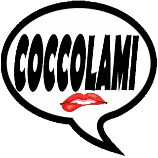 🧡 COCCQLAMI labbra, fumetto, cartone animato, testo, espressione, meme telegram sticker