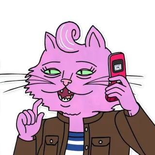 📱 Princess Carolyn BoJack Horseman Мультфильм, Животное, Кот, Телевидение, Мульт, ТВ-шоу, Розовый кот telegram sticker