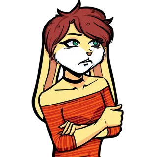 🙄 Hase, Anthro, Kaninchen, Figur, Weiblich, Cartoon telegram sticker