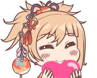 ❤️ Yoimiya Genshin Impact Anime, Genshin Impact, Yoimiya, Lindo, Corazón, Sticker telegram sticker