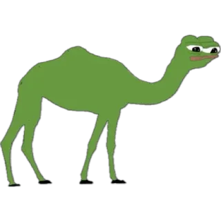 🌟 Pepe the Frog pepe, rana, cammello, meme, verde telegram sticker