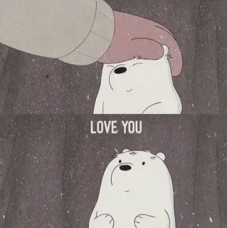 💈 Ice Bear We Bare Bears LOVE YOU Dessin animé, Ours, Amour, Mignon, Réconfortant telegram sticker