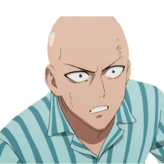😬 Saitama One-Punch Man Saitama, One-Punch Man, anime, manga, hero, bald, funny telegram sticker