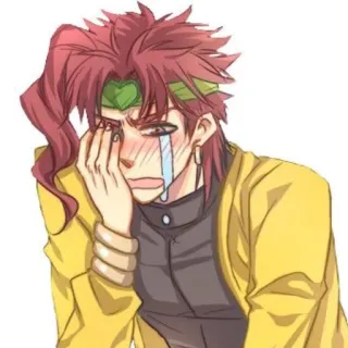 😭 Noriaki Kakyoin JoJo's Bizarre Adventure Anime, Manga, Llorando, Triste, Kakyoin, Jojo, JJBA telegram sticker