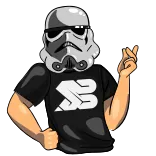 😎 Stormtrooper Star Wars stormtrooper, star wars, búng tay, khoa học viễn tưởng, mũ bảo hiểm, phim hoạt hình, mỉa mai telegram sticker