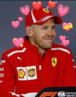 ❤️ Sebastian Vettel sebastian vettel, f1, fórmula 1, ferrari, corazones telegram sticker