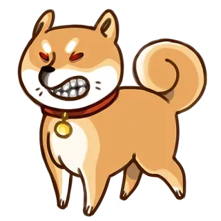 😡 cane, shiba inu, arrabbiato, cartone animato, animale, animale domestico, meme telegram sticker