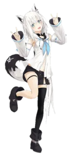 🤘 Shirakami Fubuki anime, vtuber, virtual youtuber, fox, cute whatsapp sticker