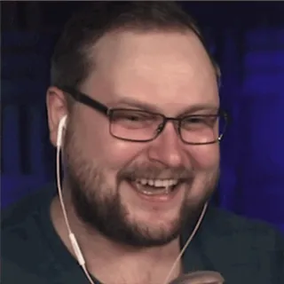 😂 homme, portrait, personne, lunettes, sourire, écouteurs telegram sticker
